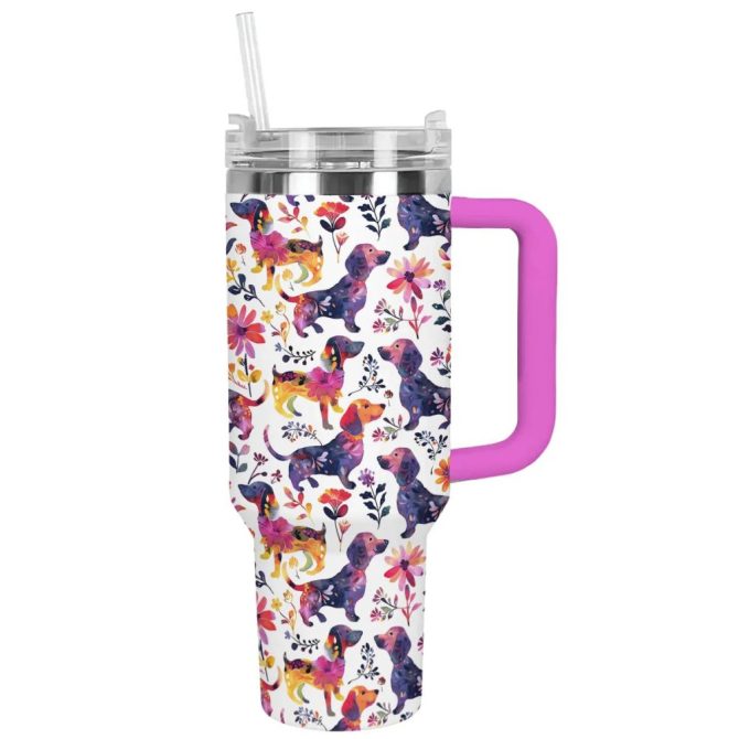 Dog Custom Stanley Quencher 40Oz Stainless Steel Tumbler With Handle - Image 2