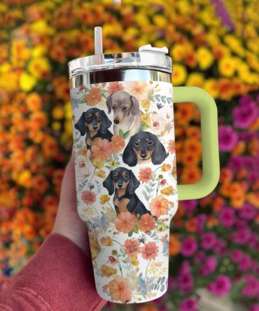 Dog Custom Stanley Quencher 40Oz Stainless Steel Tumbler With Handle