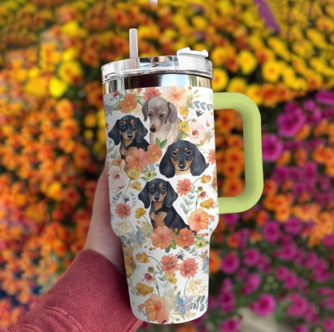 Dog Custom Stanley Quencher 40Oz Stainless Steel Tumbler With Handle