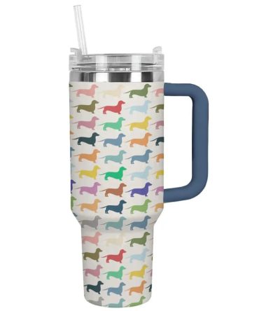 Dog Custom Stanley Quencher 40Oz Stainless Steel Tumbler With Handle