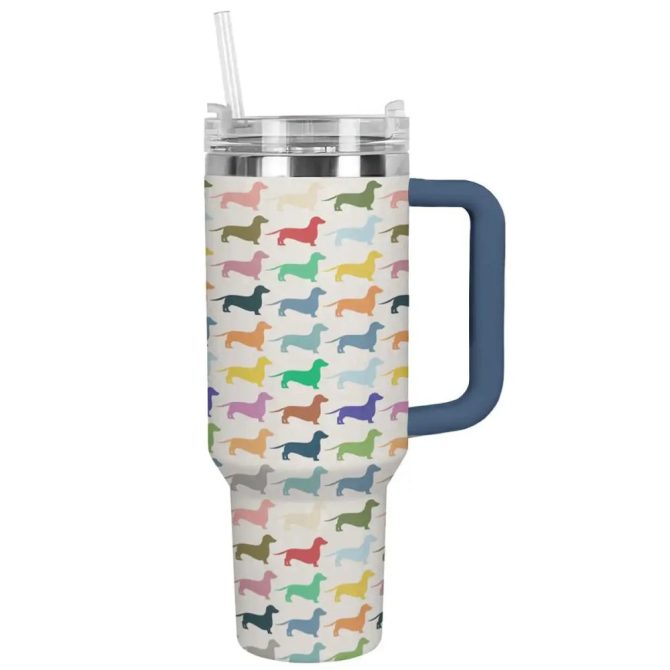 Dog Custom Stanley Quencher 40Oz Stainless Steel Tumbler With Handle