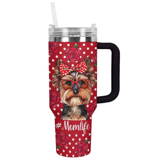 Dog Custom Stanley Quencher 40Oz Stainless Steel Tumbler With Handle