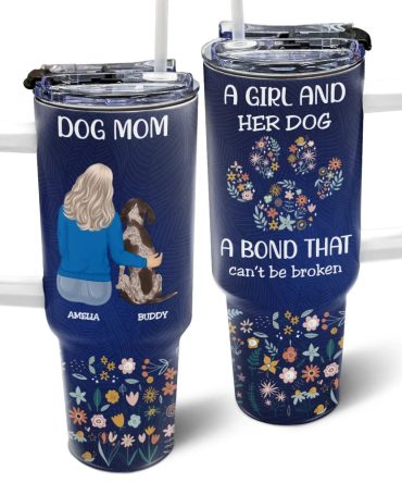 Dog Custom Stanley Quencher 40Oz Stainless Steel Tumbler With Handle