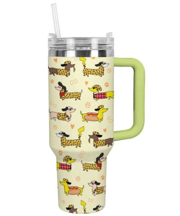 Dog Custom Stanley Quencher 40Oz Stainless Steel Tumbler With Handle