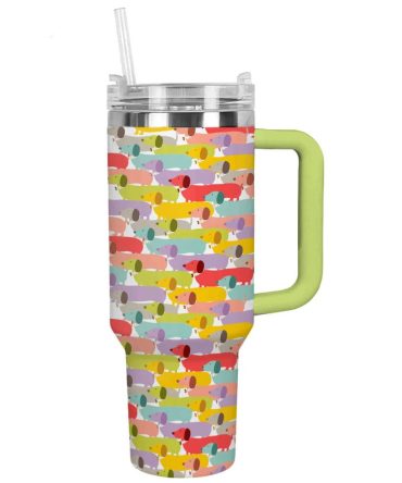 Dog Custom Stanley Quencher 40Oz Stainless Steel Tumbler With Handle