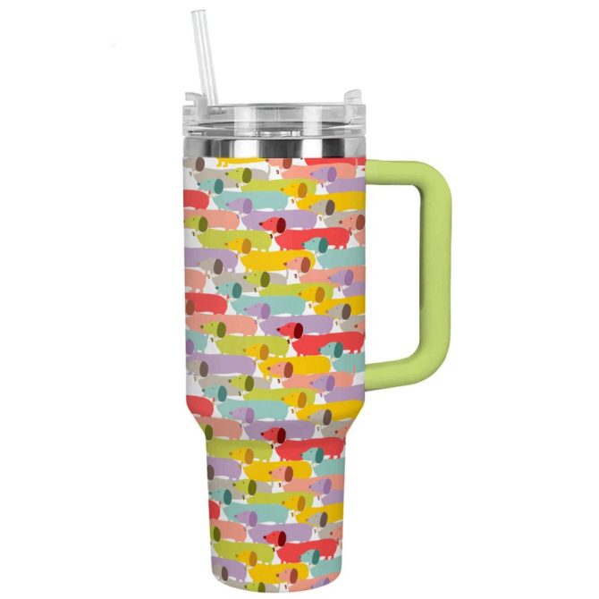 Dog Custom Stanley Quencher 40Oz Stainless Steel Tumbler With Handle