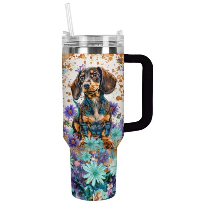 Dog Custom Stanley Quencher 40Oz Stainless Steel Tumbler With Handle - Image 2
