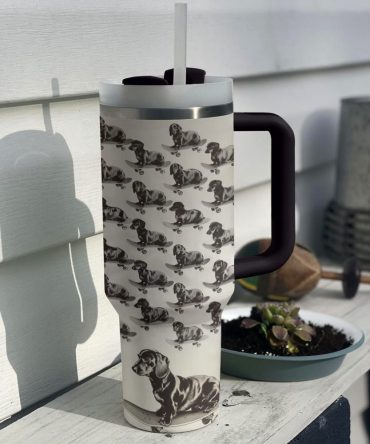 Dog Custom Stanley Quencher 40Oz Stainless Steel Tumbler With Handle