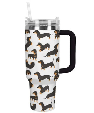 Dog Custom Stanley Quencher 40Oz Stainless Steel Tumbler With Handle