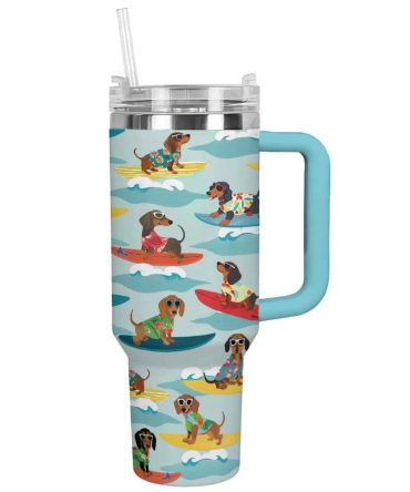 Dog Custom Stanley Quencher 40Oz Stainless Steel Tumbler With Handle