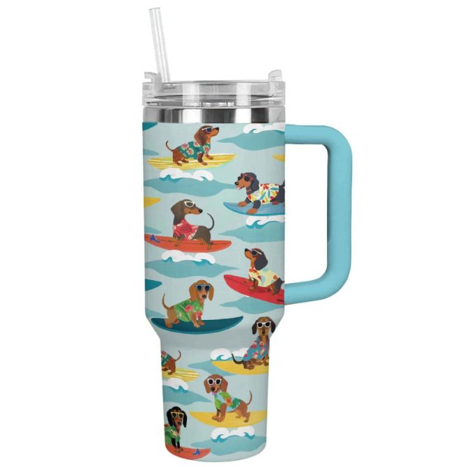 Dog Custom Stanley Quencher 40Oz Stainless Steel Tumbler With Handle