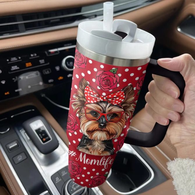 Dog Custom Stanley Quencher 40Oz Stainless Steel Tumbler With Handle - Image 2