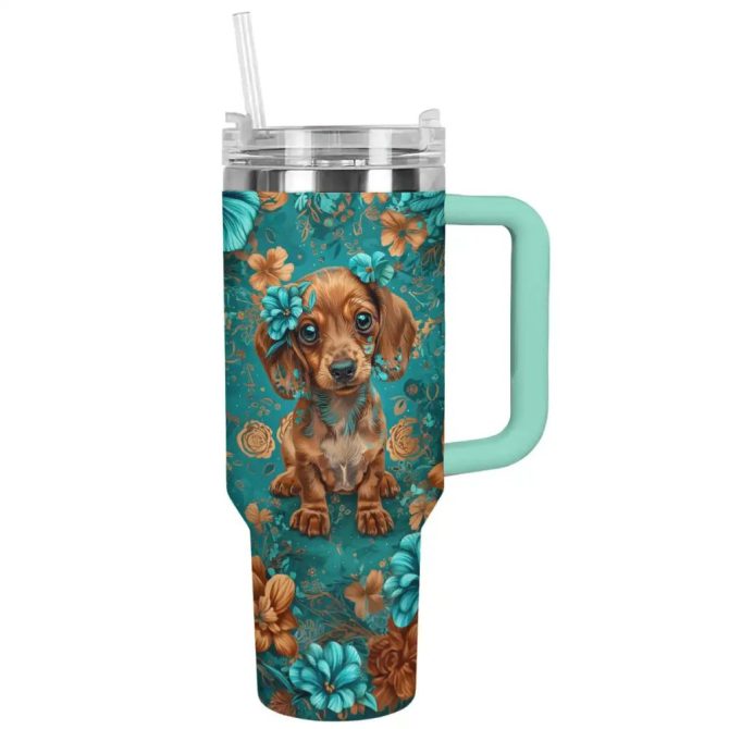 Dog Custom Stanley Quencher 40Oz Stainless Steel Tumbler With Handle - Image 2
