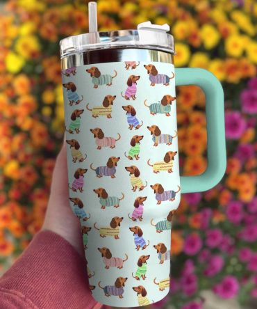 Dog Custom Stanley Quencher 40Oz Stainless Steel Tumbler With Handle