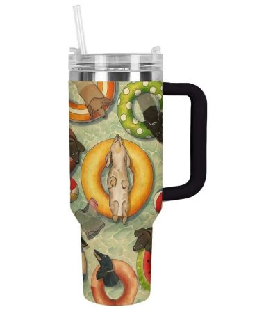 Dog Custom Stanley Quencher 40Oz Stainless Steel Tumbler With Handle