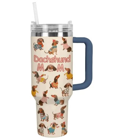 Dog Custom Stanley Quencher 40Oz Stainless Steel Tumbler With Handle