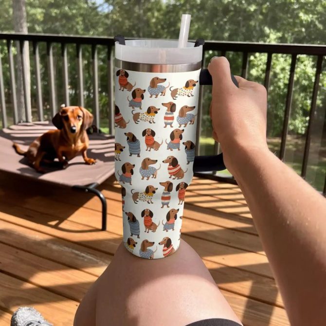 Dog Custom Stanley Quencher 40Oz Stainless Steel Tumbler With Handle - Image 2