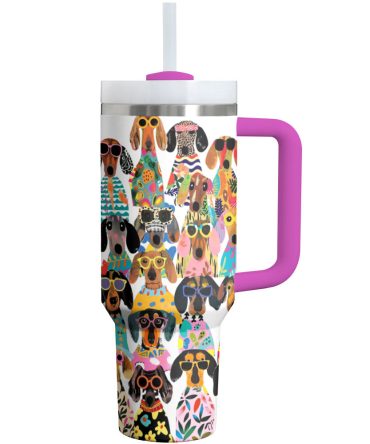 Dog Custom Stanley Quencher 40Oz Stainless Steel Tumbler With Handle