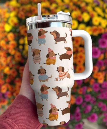Dog Custom Stanley Quencher 40Oz Stainless Steel Tumbler With Handle