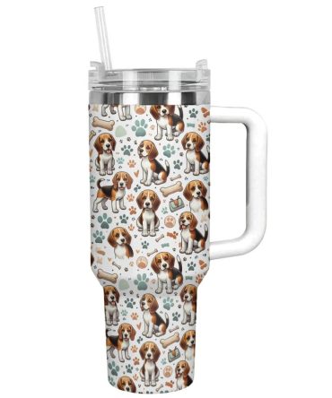 Dog Custom Stanley Quencher 40Oz Stainless Steel Tumbler With Handle