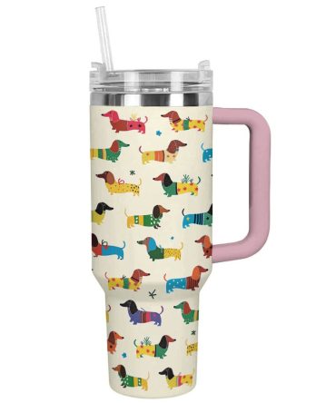 Dog Custom Stanley Quencher 40Oz Stainless Steel Tumbler With Handle