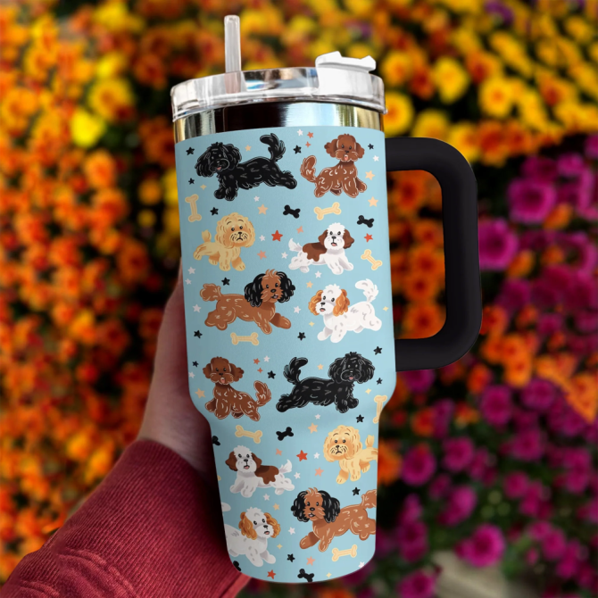 Dog Custom Stanley Quencher 40Oz Stainless Steel Tumbler With Handle - Image 2