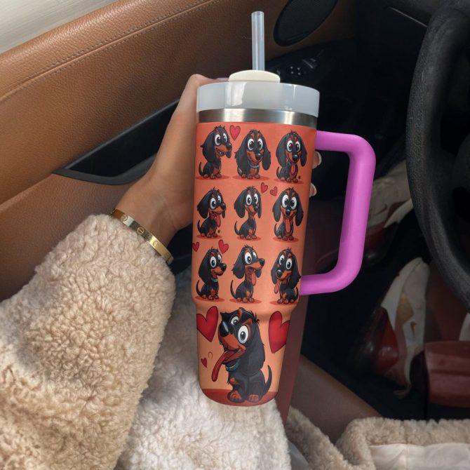 Dog Custom Stanley Quencher 40Oz Stainless Steel Tumbler With Handle - Image 5