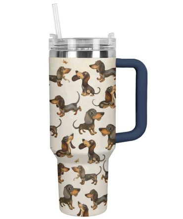 Dog Custom Stanley Quencher 40Oz Stainless Steel Tumbler With Handle