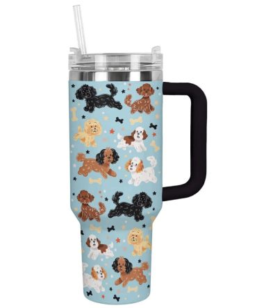 Dog Custom Stanley Quencher 40Oz Stainless Steel Tumbler With Handle