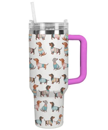 Dog Custom Stanley Quencher 40Oz Stainless Steel Tumbler With Handle