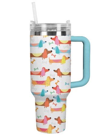 Dog Custom Stanley Quencher 40Oz Stainless Steel Tumbler With Handle
