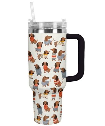 Dog Custom Stanley Quencher 40Oz Stainless Steel Tumbler With Handle