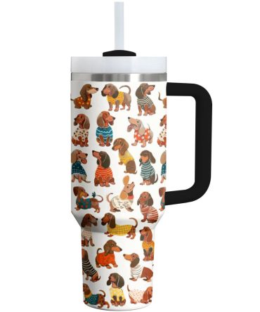 Dog Custom Stanley Quencher 40Oz Stainless Steel Tumbler With Handle