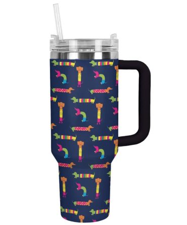 Dog Custom Stanley Quencher 40Oz Stainless Steel Tumbler With Handle