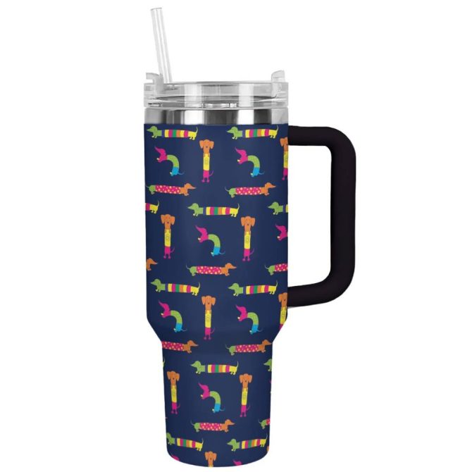 Dog Custom Stanley Quencher 40Oz Stainless Steel Tumbler With Handle