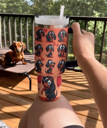 Dog Custom Stanley Quencher 40Oz Stainless Steel Tumbler With Handle