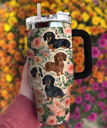 Dog Custom Stanley Quencher 40Oz Stainless Steel Tumbler With Handle
