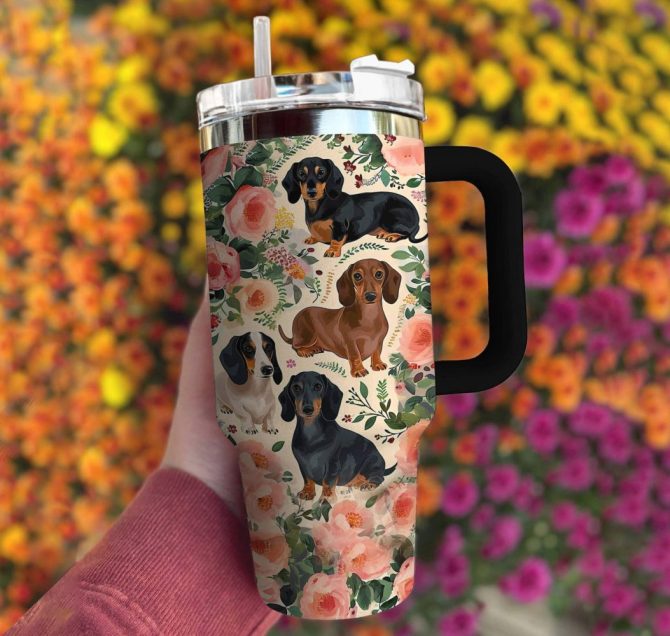 Dog Custom Stanley Quencher 40Oz Stainless Steel Tumbler With Handle