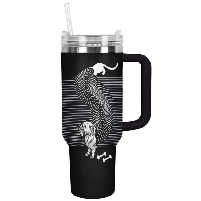 Dog Custom Stanley Quencher 40Oz Stainless Steel Tumbler With Handle