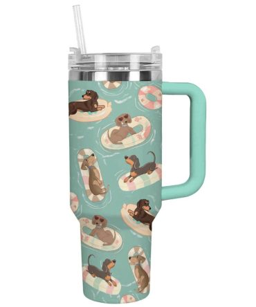 Dog Custom Stanley Quencher 40Oz Stainless Steel Tumbler With Handle