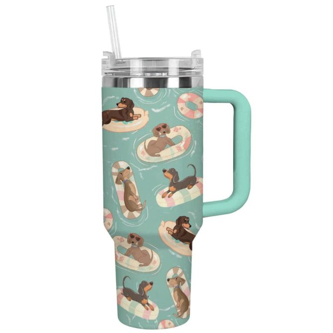 Dog Custom Stanley Quencher 40Oz Stainless Steel Tumbler With Handle