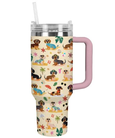 Dog Custom Stanley Quencher 40Oz Stainless Steel Tumbler With Handle