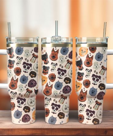 Dog Lovers Custom Stanley Quencher 40Oz Stainless Steel Tumbler With Handle