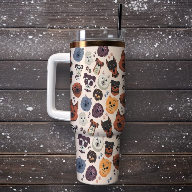 Dog Lovers Custom Stanley Quencher 40Oz Stainless Steel Tumbler With Handle - Image 2