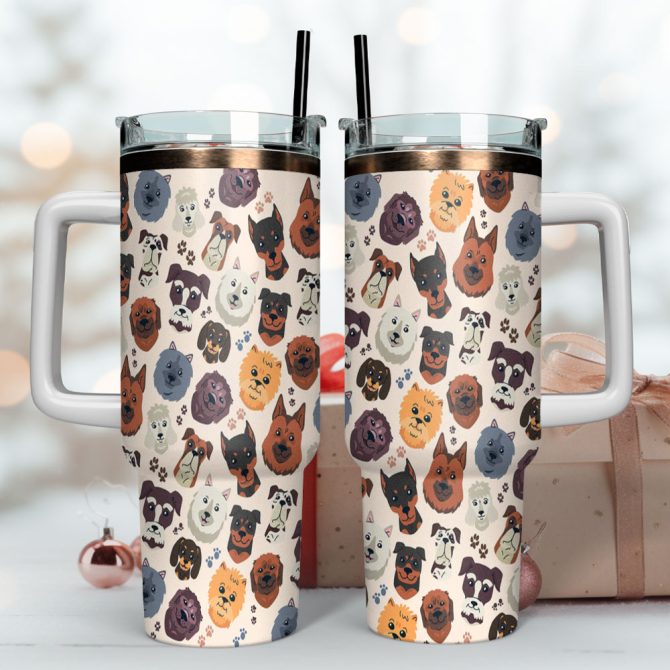 Dog Lovers Custom Stanley Quencher 40Oz Stainless Steel Tumbler With Handle - Image 4