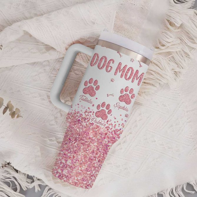 Dog Mom Custom Stanley Quencher 40Oz Stainless Steel Tumbler - Image 4