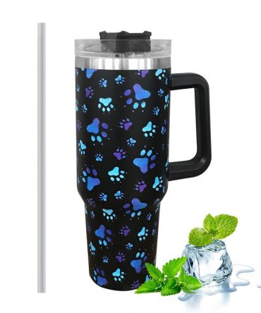 Dog Paw Custom Stanley Quencher 40Oz Stainless Steel Tumbler With Handle