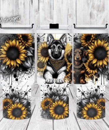 Dog Sunflowers Custom Stanley Quencher 40Oz Stainless Steel Tumbler With Handle