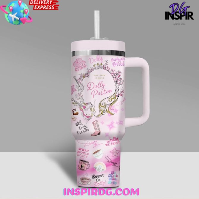 Dolly Parton Music Custom Stanley Quencher 40Oz Stainless Steel Tumbler - Image 3