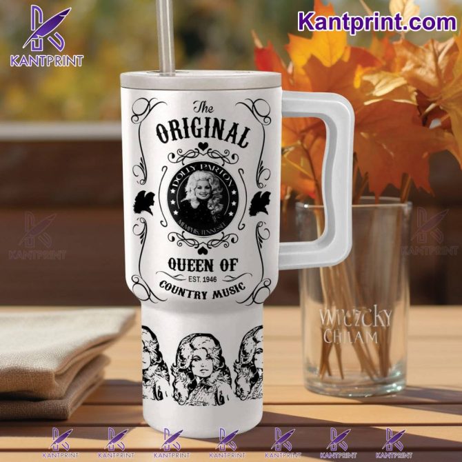 Dolly Parton Music Custom Stanley Quencher 40Oz Stainless Steel Tumbler With Handle - Image 3